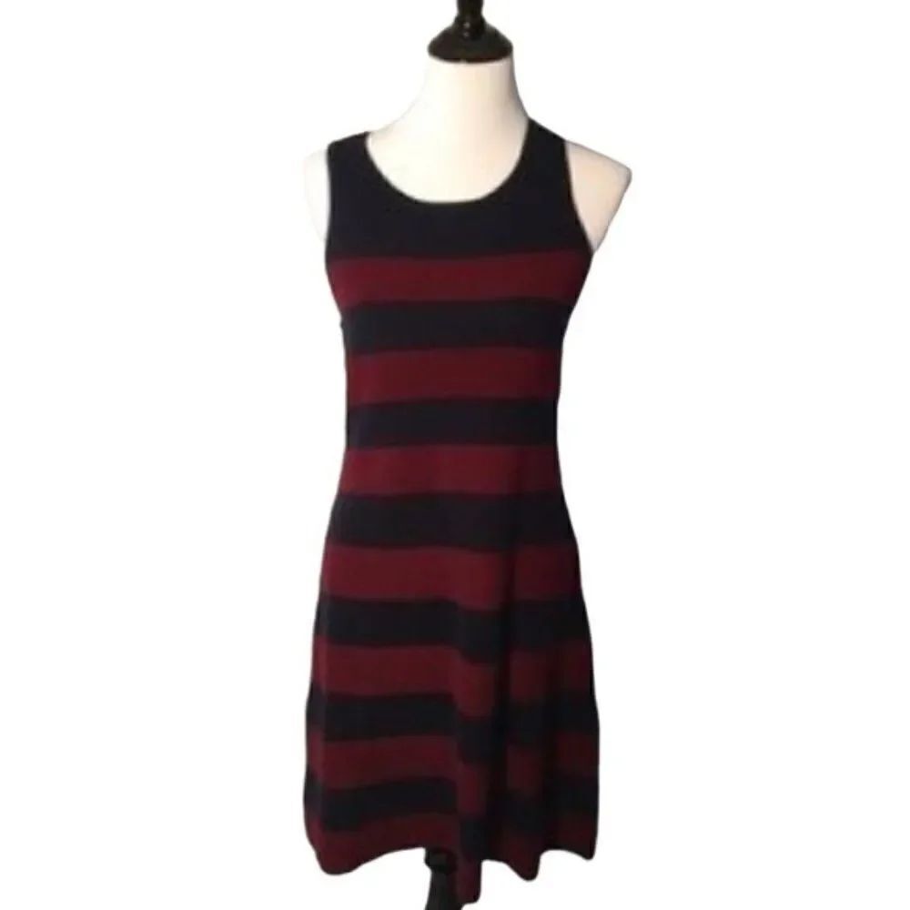 Ann Taylor Loft Sleeveless Navy & Maroon Dress size M